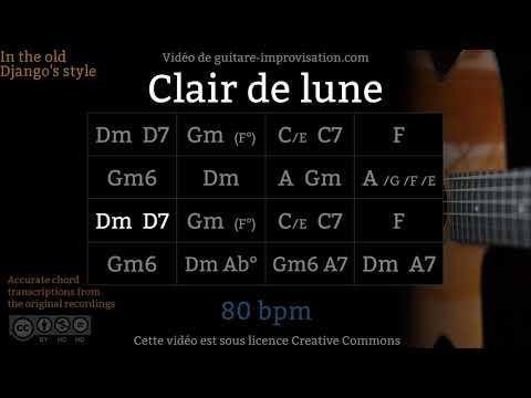 Clair de Lune (80 bpm) - Gypsy jazz Backing track / Jazz manouche