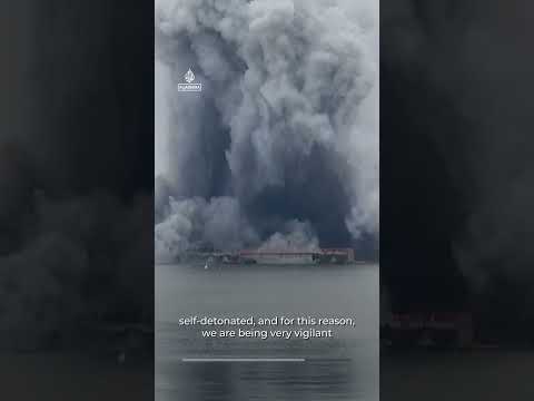 Ukrainian marine drone explodes at Romanian port | AJ #shorts
