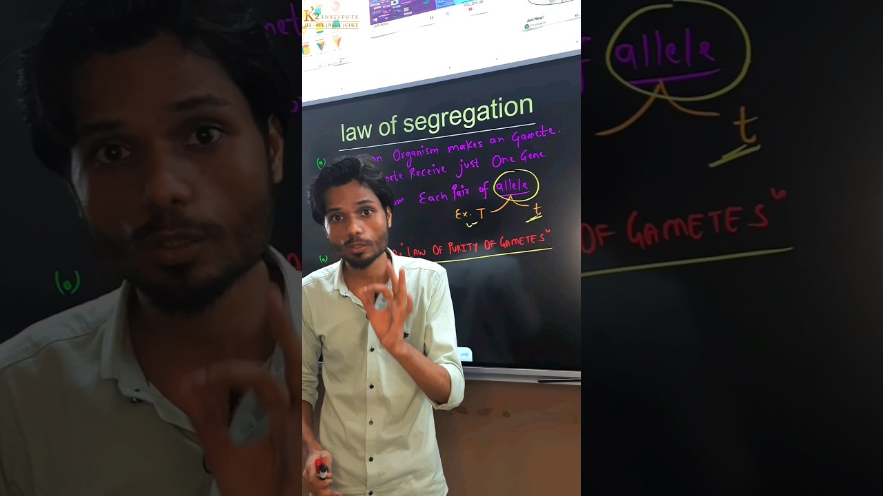 Law of Segregation 🔥✨ #biology #class12 #k2institute