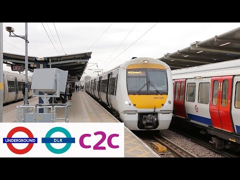 London Underground, DLR and c2c trains at West Ham & Limehouse