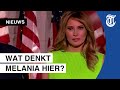Opvallende blik Melania tijdens speech Trump