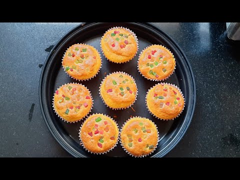Custard Tutti-frutti Cup Cakes | Eggless Cupcakes | Tutti-frutti Cupcakes | Hashika's Kitchen