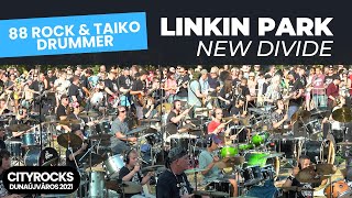 New Divide (LINKIN PARK) play 80 rock and 8 taiko drums /The biggest rock flashmob in Central Europe