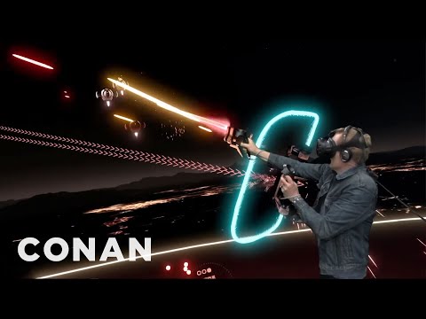 YouTube VR Lab Outtake: Conan Plays "Space Pirate Trainer" | CONAN on TBS