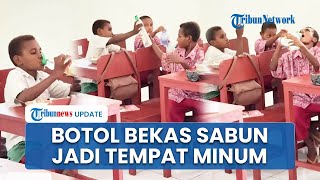 Viral Video Bocah SD Papua Minum Air dari Botol Bekas Sabun Cuci Piring, Asyik Berbagi dengan Teman