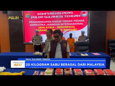POLDA SULTENG UNGKAP 24 KILOGRAM SABU JARINGAN LINTAS NEGARA, KANTONGI IDENTITAS BANDAR NARKOBA