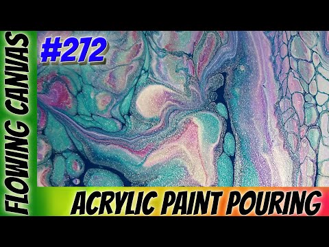 (272) Peacock Pearl Swipe n Spin! Acrylic Pouring Fluid Art