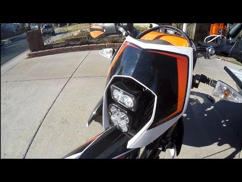 KTM 690R Enduro - LED Headlamp Kit Install, MotoMinded, Baja Designs Squadron Pro LED