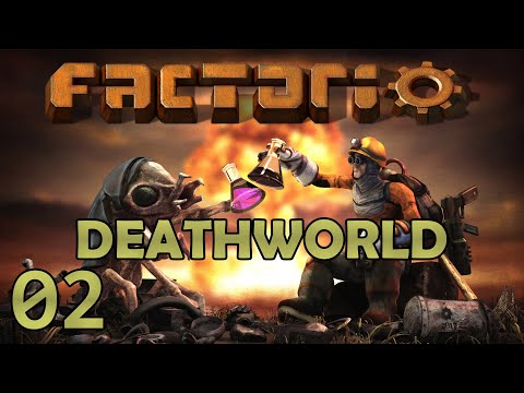 Factorio 1.0 DeathWorld: THE BITERS ARE HERE! Let's Play Gameplay Ep 2