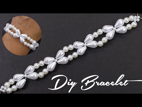 BRACELET MAKING TUTORIAL FOR  BRIDAL JEWELLERY  #0114/IDEAS TO MAKE BEAUTIFUL PEARL BRACELET
