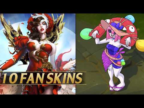 10 AWESOME NEW FANMADE SKINS - League of Legends
