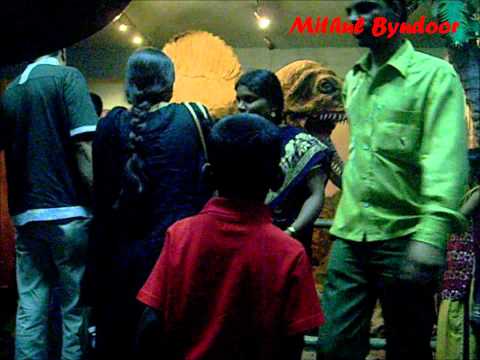 Mithul infront of Model of Dinosaur