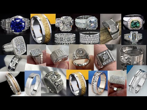 Latest platinum diamond rings for Men with price White gold rings for men l Engagement rings..