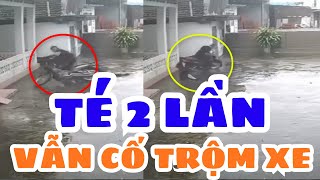Tr.ộm quên coi ngày: Té 2 lần vẫn ráng vác xe chạy cho bằng được!