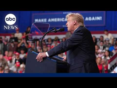 What kind of welcome is Trump getting at the campaign events compared to 2024?
