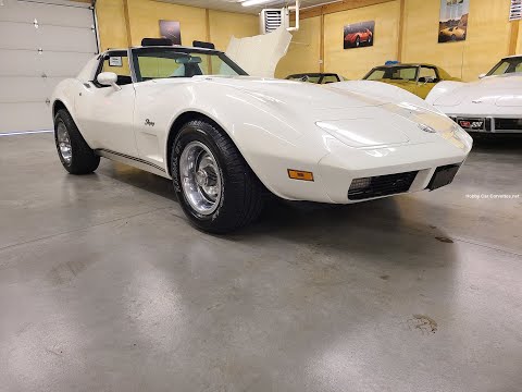 1974 White Big Block 4spd Corvette Stingray For Sale Video