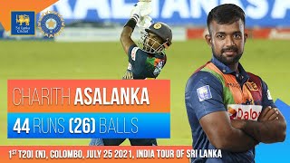 Charith Asalankas maiden T20I inning  1st T20I vs 
