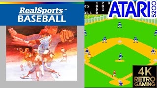 Realsports Baseball Atari 5200 4k Gameplay