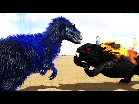 Celestial Yutyrannus vs Demonic Thorny Dragon (ARK SURVIVAL EVOLVED BATTLE DINOSAURS)