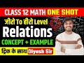 Class 12 Math Chapter 1 Class 12 Math Relation One Shot Relation Types Of Relations