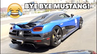 Koenigsegg DESTROYS Cocky Mustang LOL! by Vehicle Virgins