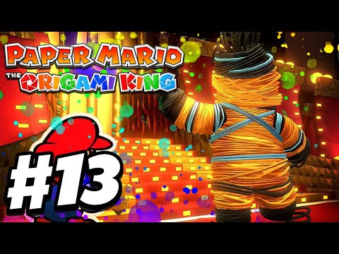 Paper Mario The Origami King - Gameplay Walkthrough Part 13 - Rubber Band Boss and Blue Streamer!