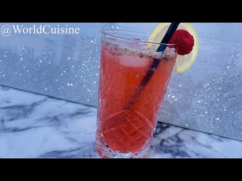 Raspberry Mojito | Raspberry Mocktail | Refreshing Drink | Recipes by World Cuisine