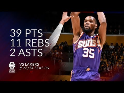 Kevin Durant 39 pts 11 rebs 2 asts vs Lakers 23/24 season