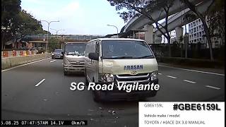 25aug2026  pie #GBE6159L toyota hiace speeding on lane 1 before rear end camcar lane 2