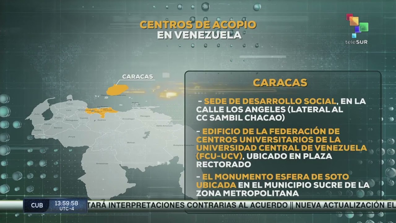 Centros de acopio para llevar donativos para víctimas de terremotos en Venezuela, 26 junio 2026