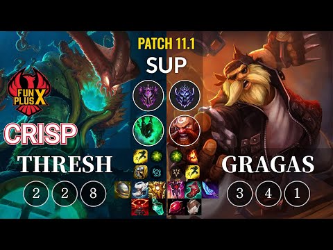 FPX Crisp Thresh vs Gragas Sup - KR Patch 11.1