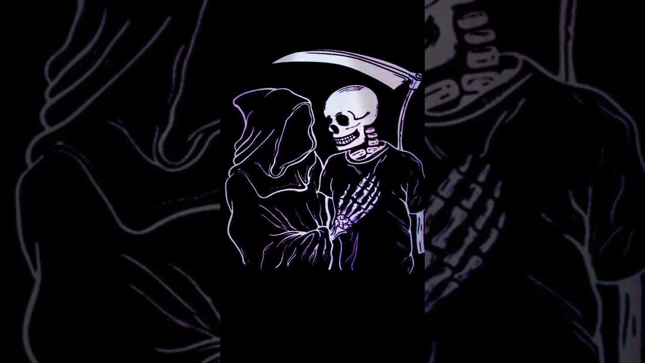 Line Art Horror Skeleton Scary | LIVE WALLPAPER | Full Screen | Vertical Video | Shorts Drawing