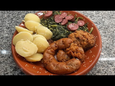 Receita de alheira de Mirandela assada no forno com grelos e batata cozida by necasdevaladares