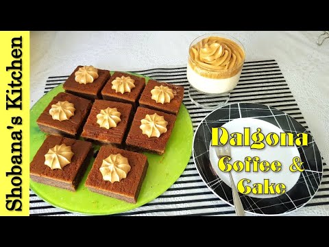 How To Make Dalgona Coffee & Spongy Coffee Cake / Eggless Coffee Cake