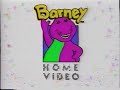 Barney Home Video 1992 With Paramount Now Available On Videocassette Original Version