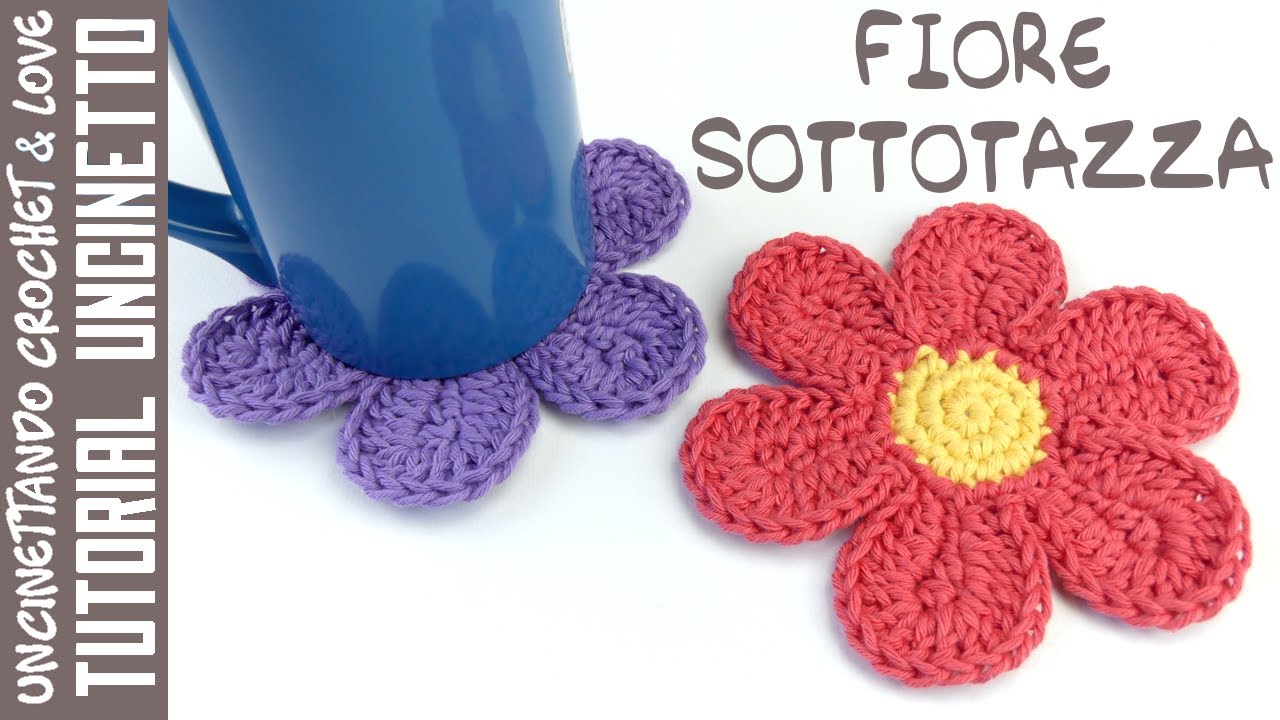Tutorial Uncinetto - Fiore Sottotazza (sottotitoli in inglese e spagnolo)