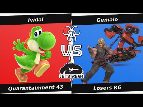 Quarantainment 43 Losers R6 - Ividal (Yoshi) Vs. Genialo (Ken, ROB) Smash Ultimate - SSBU