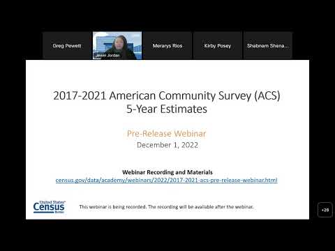 2017-2021 American Community Survey Pre-Release Webinar