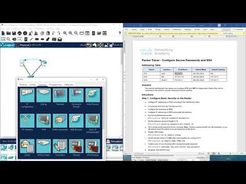 (CCNP ENCOR v8)  26.2.4 Packet Tracer - Configure Secure Passwords and SSH