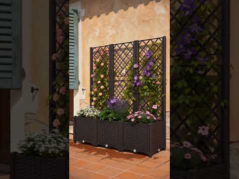 Aga Zahradní truhlík s treláží 120x40x135 cm Hnědý