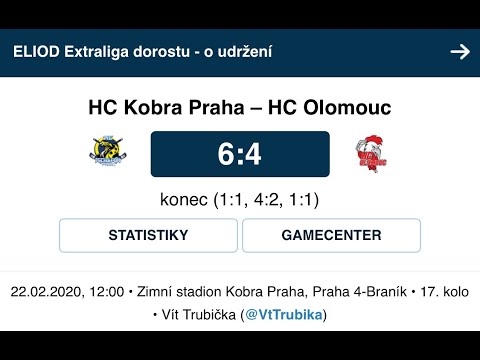 PlayOut-17.kolo HC Kobra Praha - HC Olomouc / celý zápas /