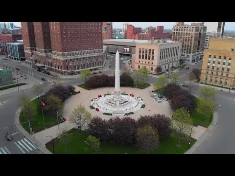 Aerial Shot Of McKinley Monument Stock Video
