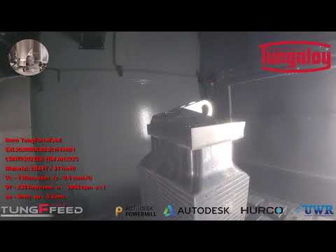 Pocketing EN24T with 8mm TungForceFeed from Tungaloy using PowerMill