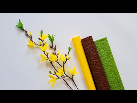 How To Make Forsythia Paper Flower / Paper Flower / Góc nhỏ Handmade