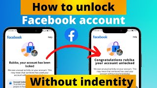 How to unlock facebook fake account | unlock facebook id without indentity | recover fb account