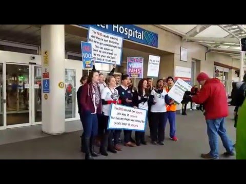 The NHS choir @NHSSing2survive sing at Chelwest