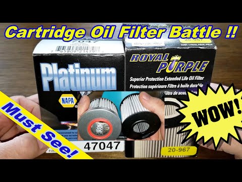 Napa Platinum 47047 Oil Filter vs. Royal Purple 20-967 Oil Filter Cut Open Cartridge oil filter