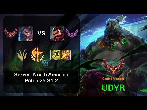Udyr Jungle vs Graves - NA GrandMaster - Patch 25.S1.2