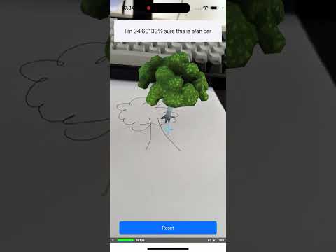Immersive World - AR Model Based on User's Hand Drawing using ARKit, SceneKit, CoreML and Vision
