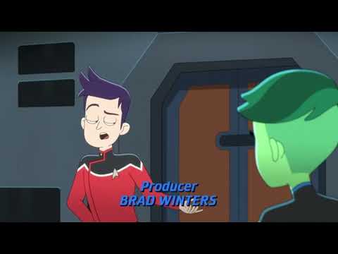 Star Trek: Lower Deck Boimler mimicking the bridge crew
